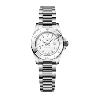 Longines Hydroconquest 30mm Quartz Ladies Watch White Dial Stainless Steel Bracelet Longines Hydroconquest 30mm Quartz Ladies Watch White Dial Stainless Steel Bracelet