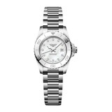 Longines Hydroconquest 30mm Quartz Ladies Watch Mother of Pearl Dial Stainless Steel Bracelet