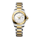 Longines Hydroconquest Quartz 30mm Ladies Watch White Dial Stainless Steel and Yellow PVD Coating Bracelet
