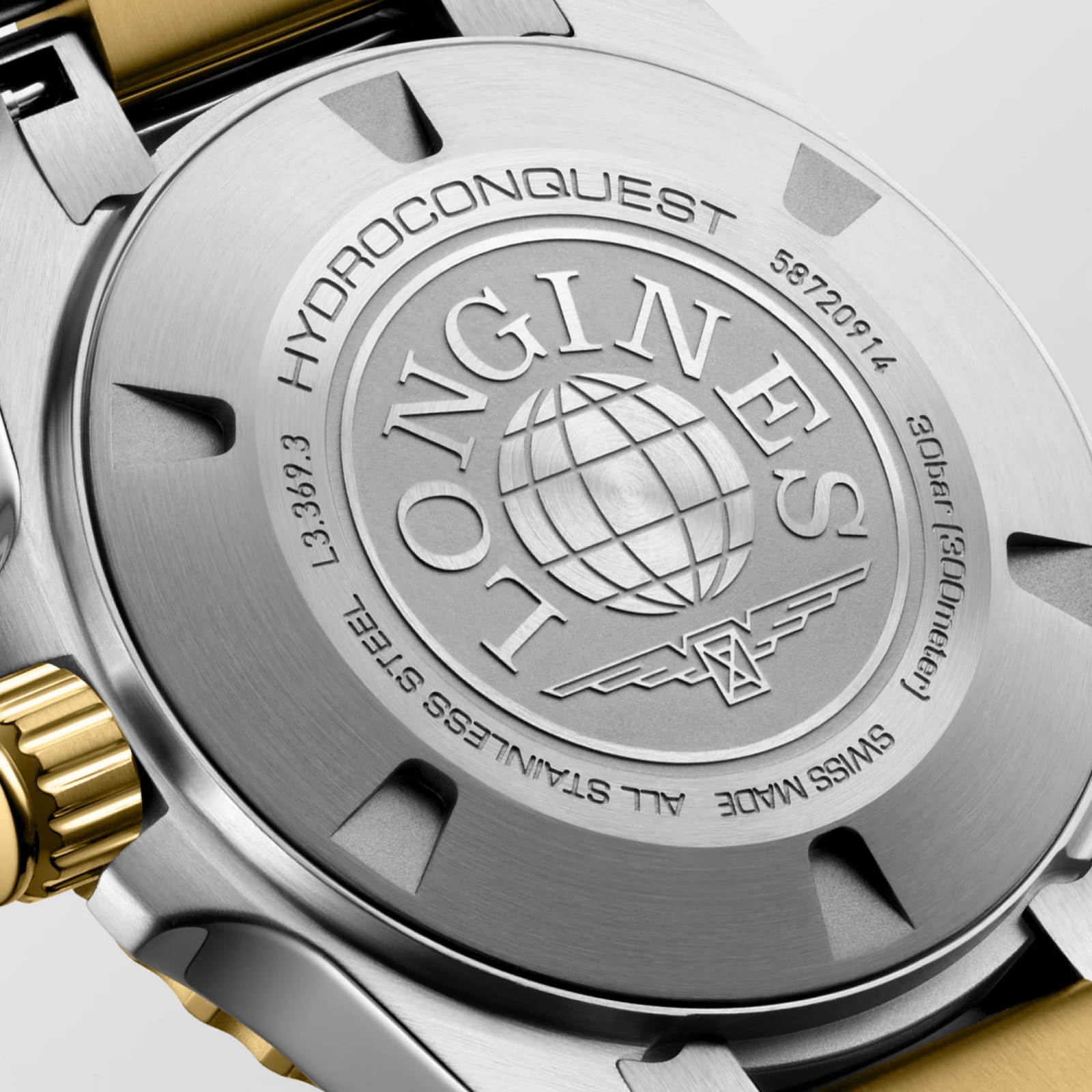 Longines Hydroconquest Quartz 30mm Ladies Watch White Dial Stainless Steel and Yellow PVD Coating Bracelet Longines Hydroconquest Quartz 30mm Ladies Watch White Dial Stainless Steel and Yellow PVD Coating Bracelet