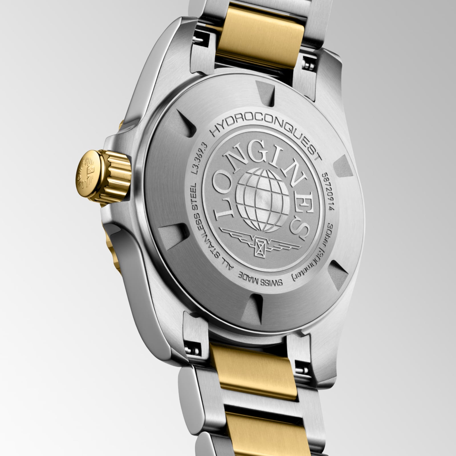 Longines Hydroconquest Quartz 30mm Ladies Watch White Dial Stainless Steel and Yellow PVD Coating Bracelet Longines Hydroconquest Quartz 30mm Ladies Watch White Dial Stainless Steel and Yellow PVD Coating Bracelet