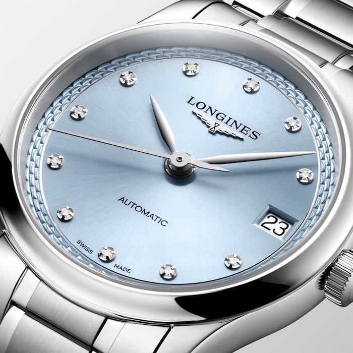 Longines Master Collection Automatic 34mm Ladies Watch Ice Blue