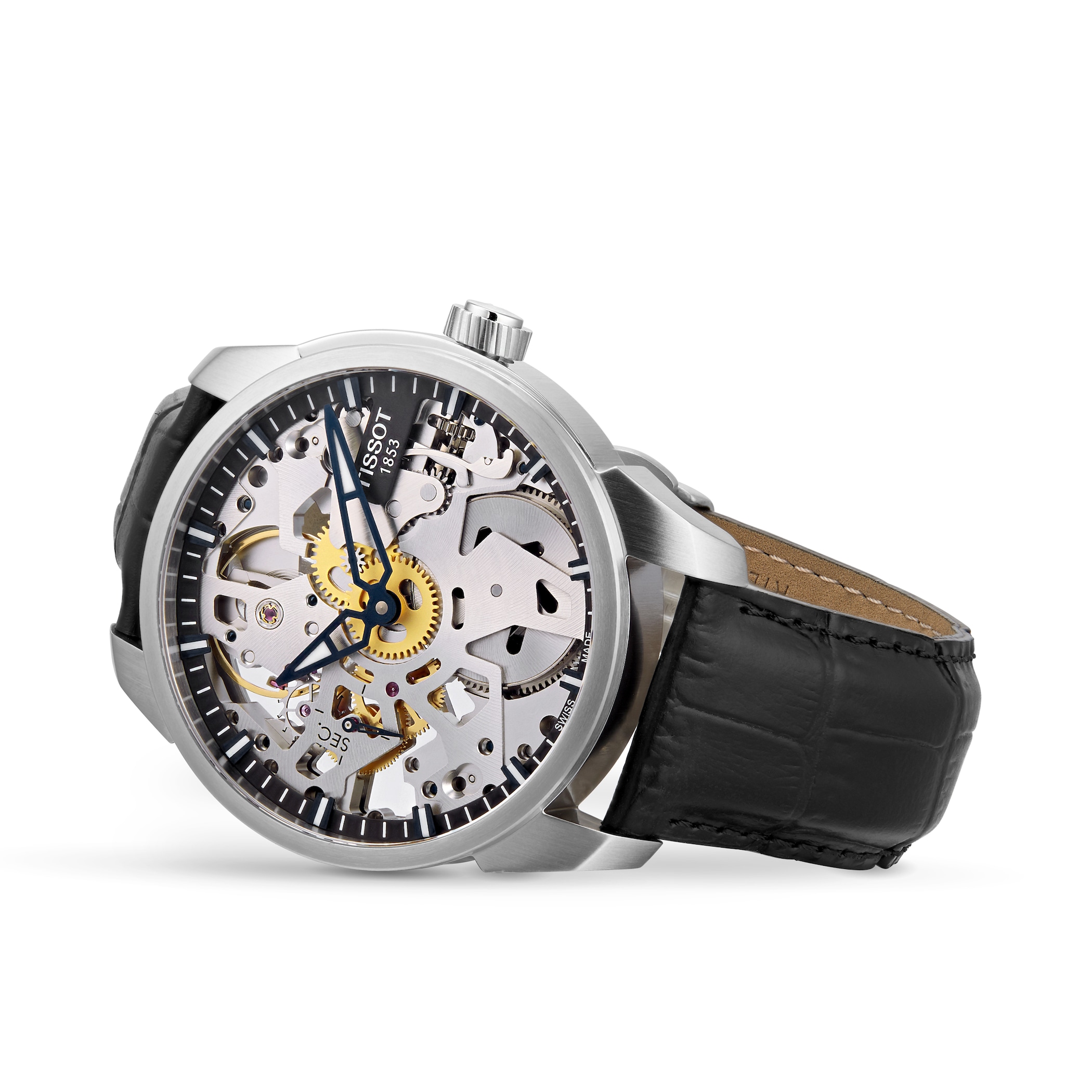 Tissot Complications Squelette Skeleton 43mm Mens Watch Silver