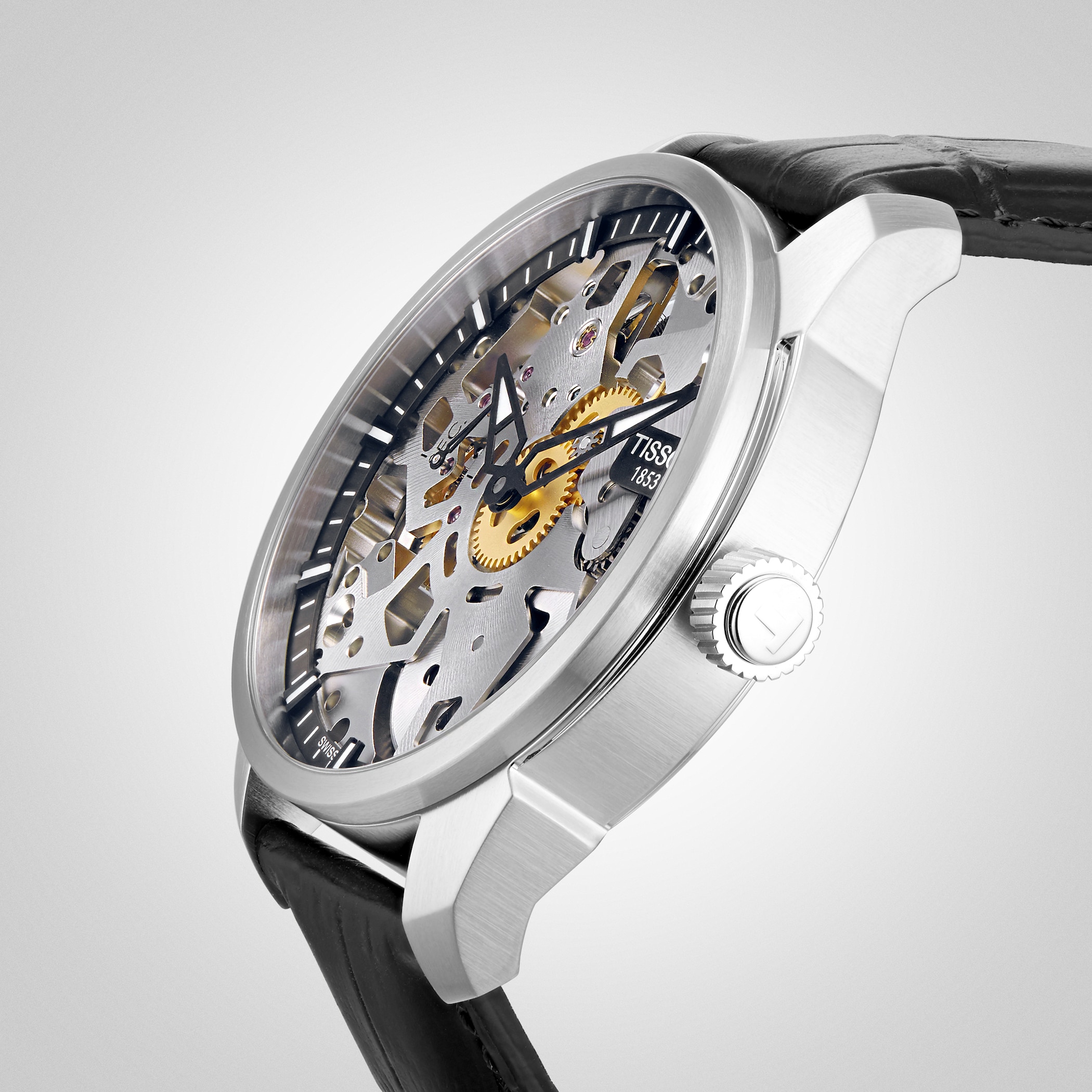 Tissot Complications Squelette Skeleton 43mm Mens Watch Silver