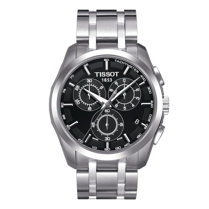 Tissot Couturier Chronograph 41mm Mens Watch Black