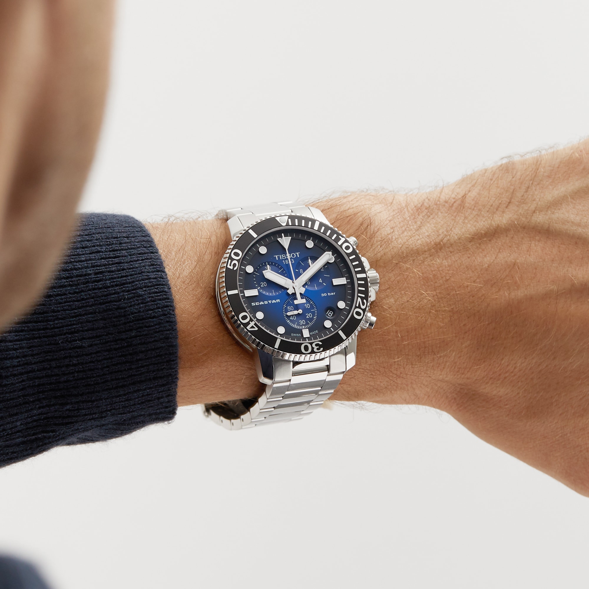 Tissot Seastar 45.5mm Mens Watch Blue