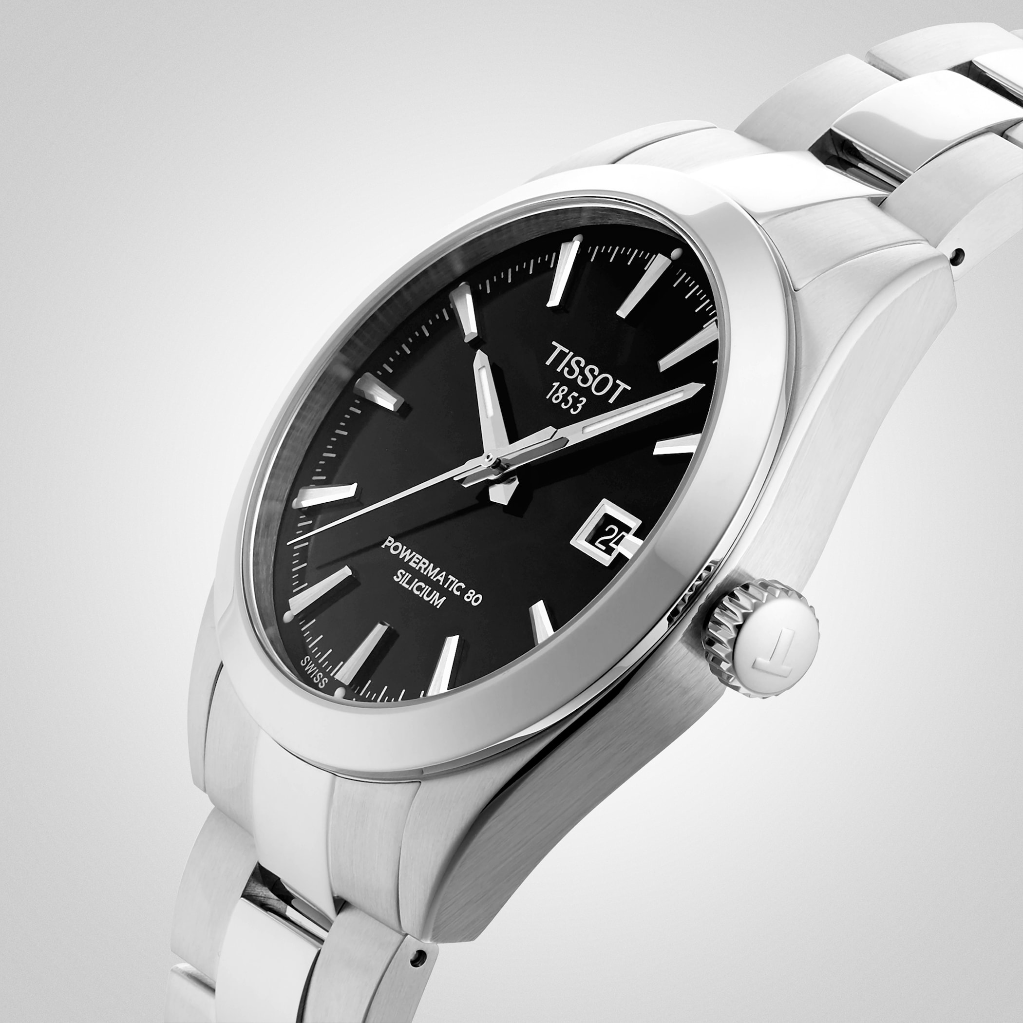 Tissot Gentleman Powermatic 80 Silicium 40mm Mens Watch Black