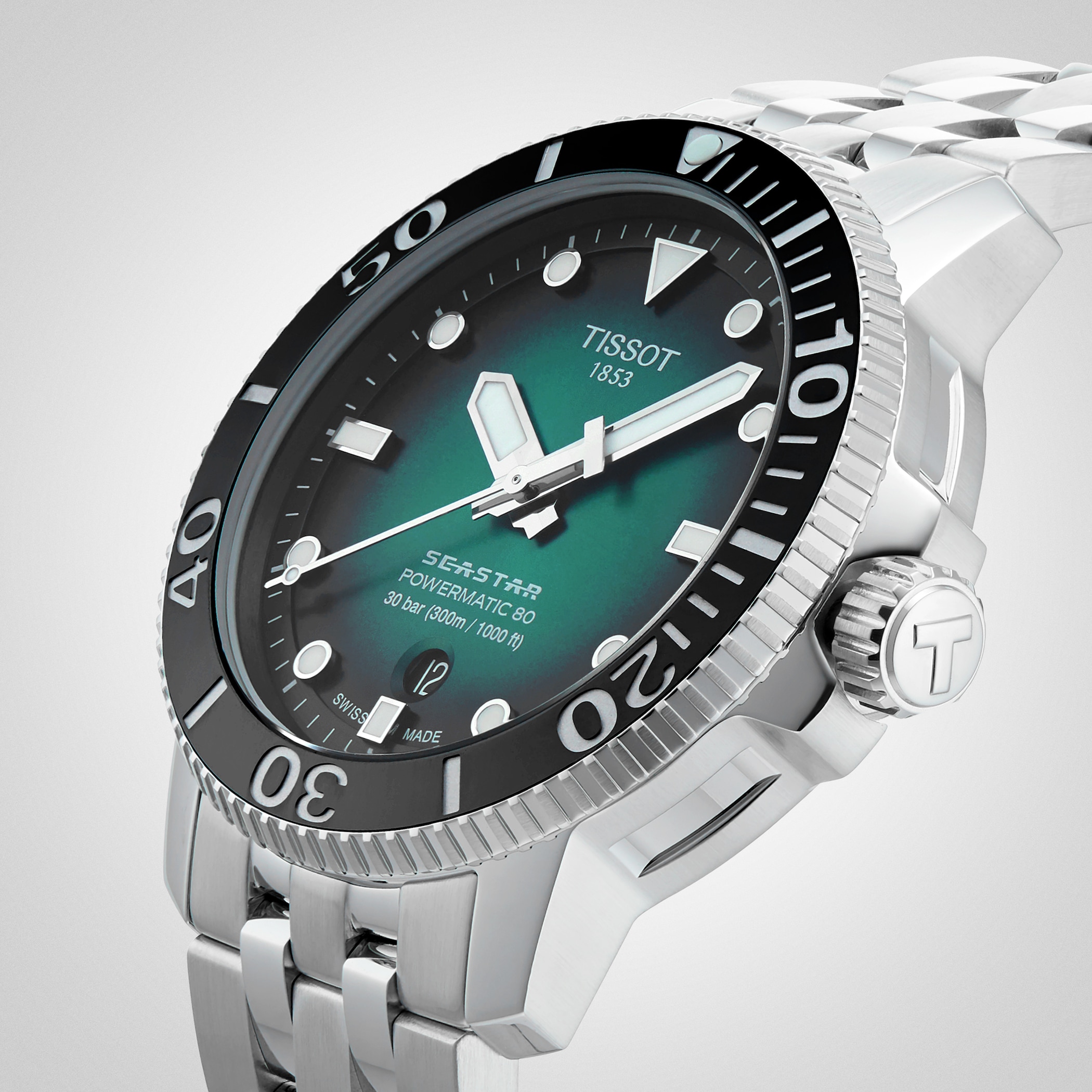 Tissot Seastar 43mm Mens Watch Green