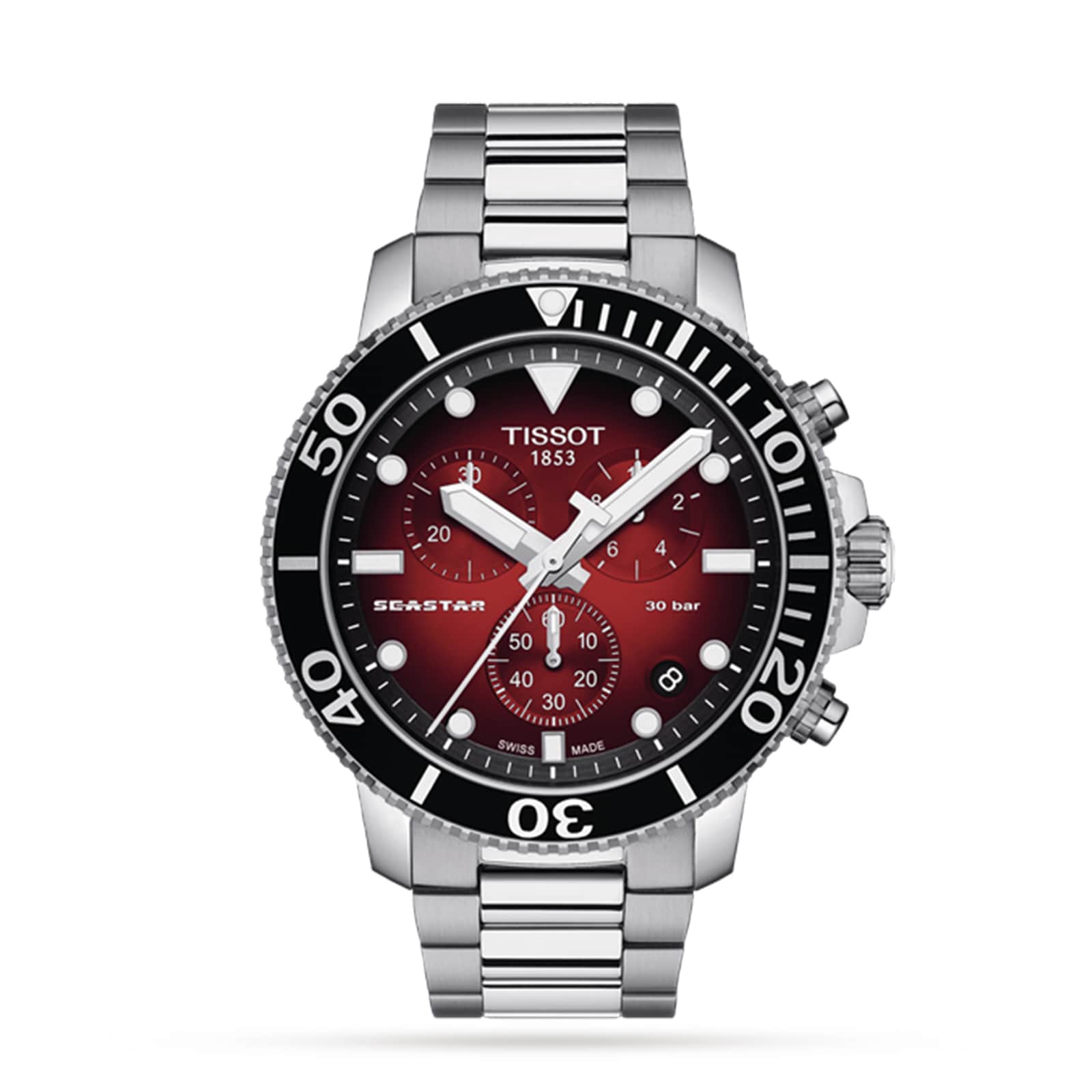 Tissot T-Sport Seastar 1000 Quartz Chronograph 45.5mm Mens Watch Red Tissot T-Sport Seastar 1000 Quartz Chronograph 45.5mm Mens Watch Red