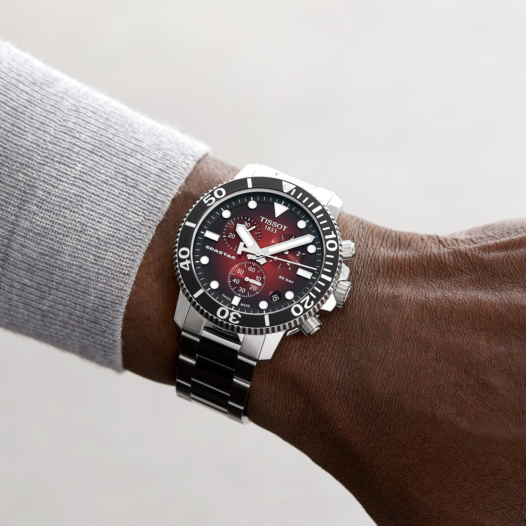Tissot T-Sport Seastar 1000 Quartz Chronograph 45.5mm Mens Watch Red Tissot T-Sport Seastar 1000 Quartz Chronograph 45.5mm Mens Watch Red