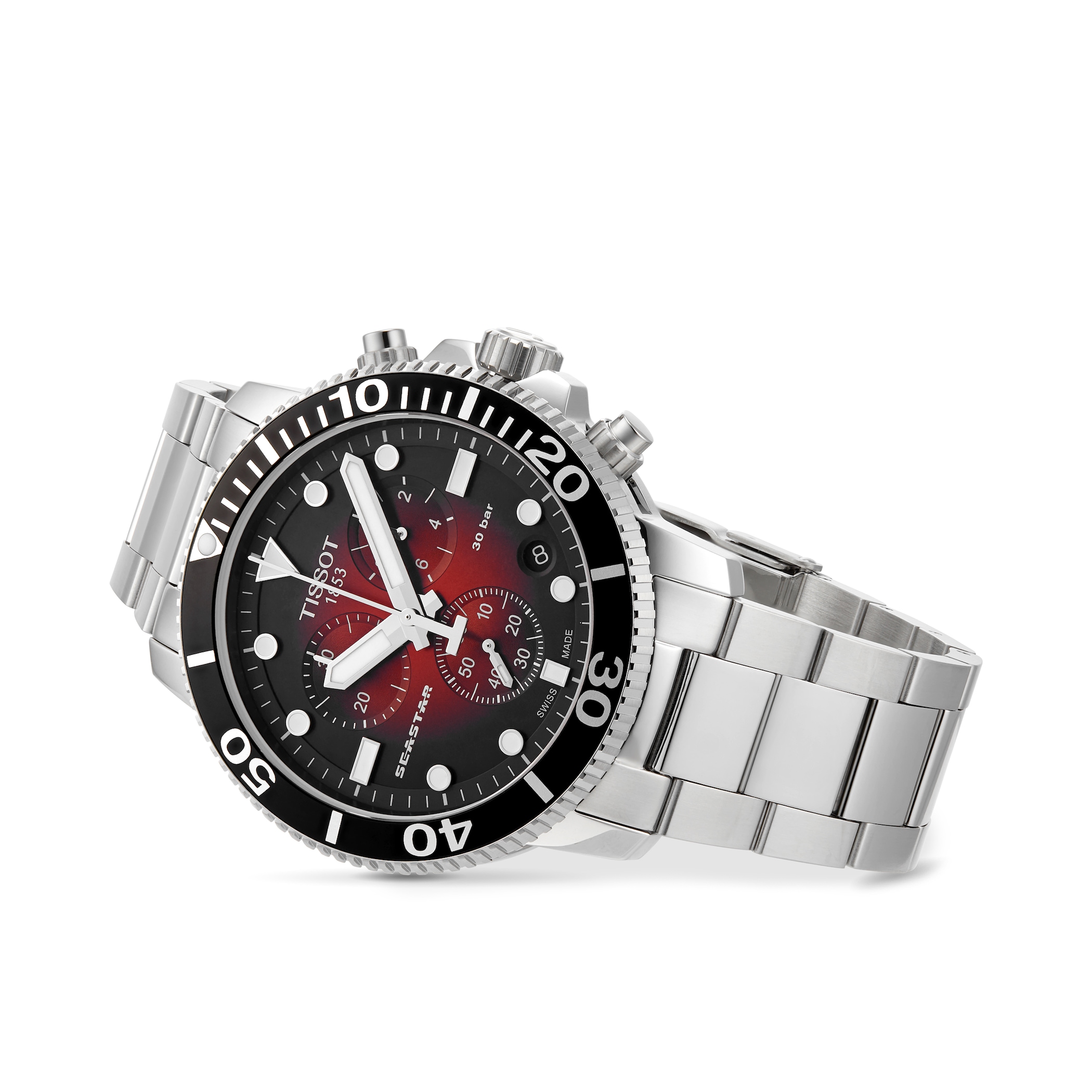Tissot T-Sport Seastar 1000 Quartz Chronograph 45.5mm Mens Watch Red Tissot T-Sport Seastar 1000 Quartz Chronograph 45.5mm Mens Watch Red