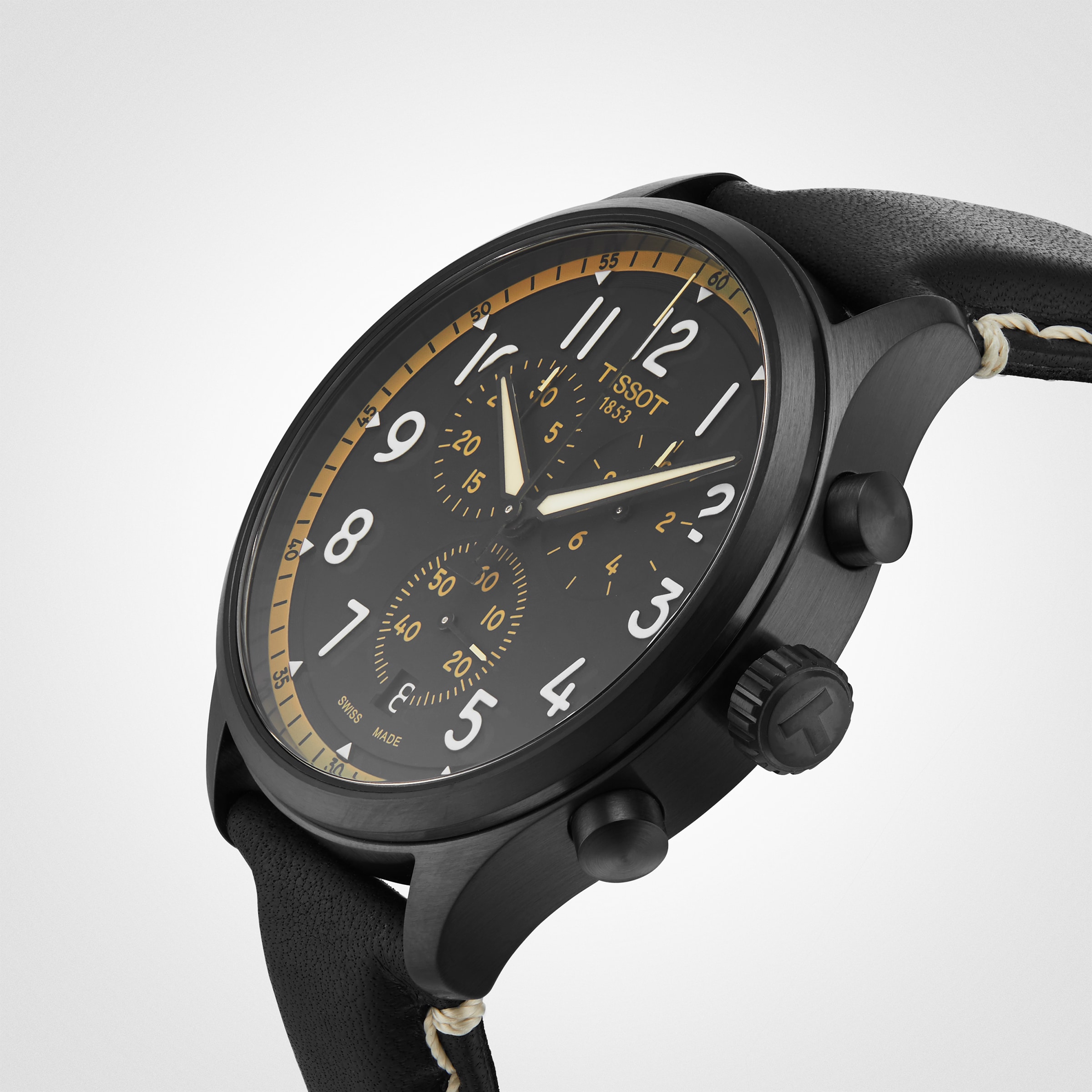 TISSOT ティソット 腕時計 アクセサリー メンズ Men's Swiss Chronograph T-Race Black Strap  Watch 45mm Black
