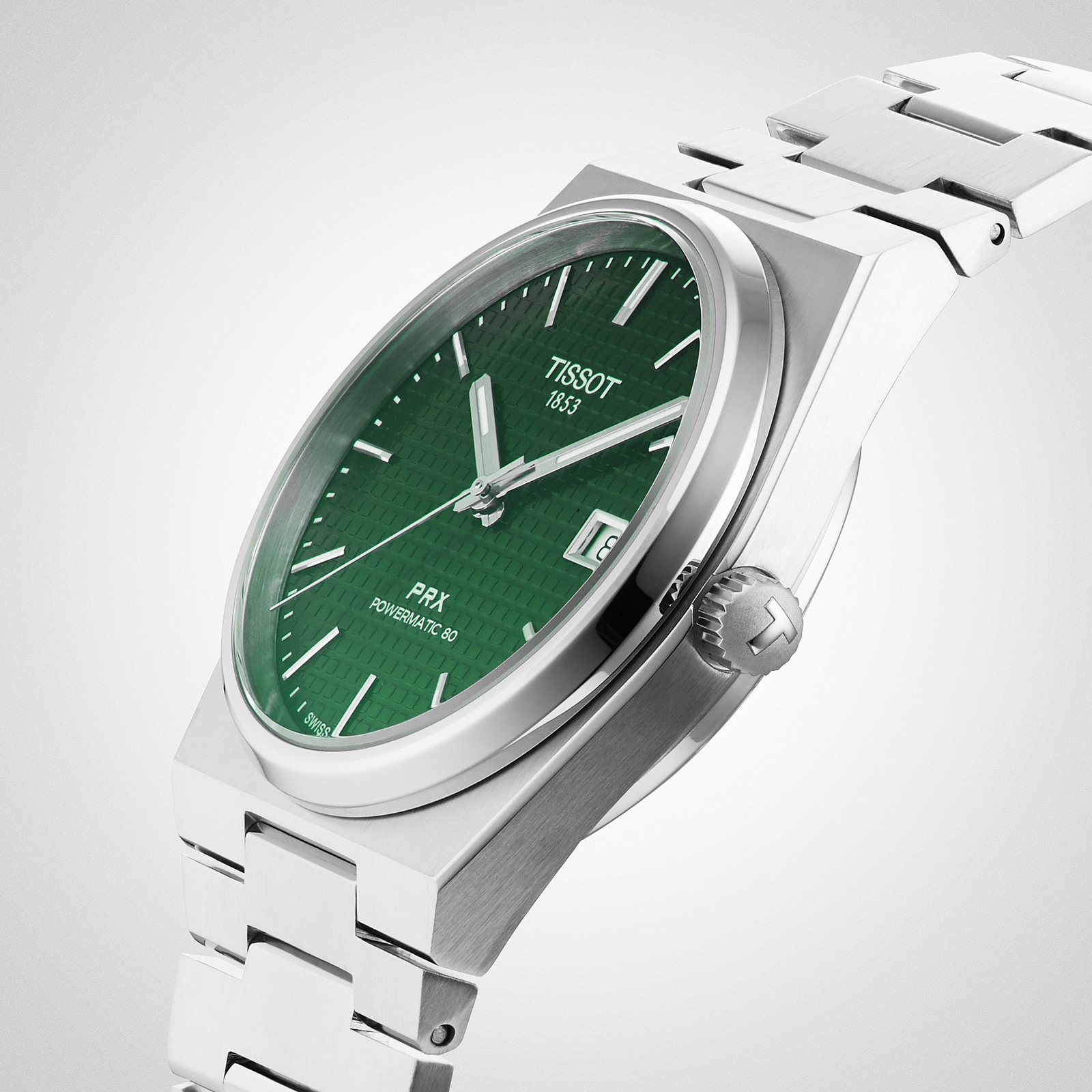 Tissot T-Classic PRX Powermatic 80 40mm Mens Watch Green