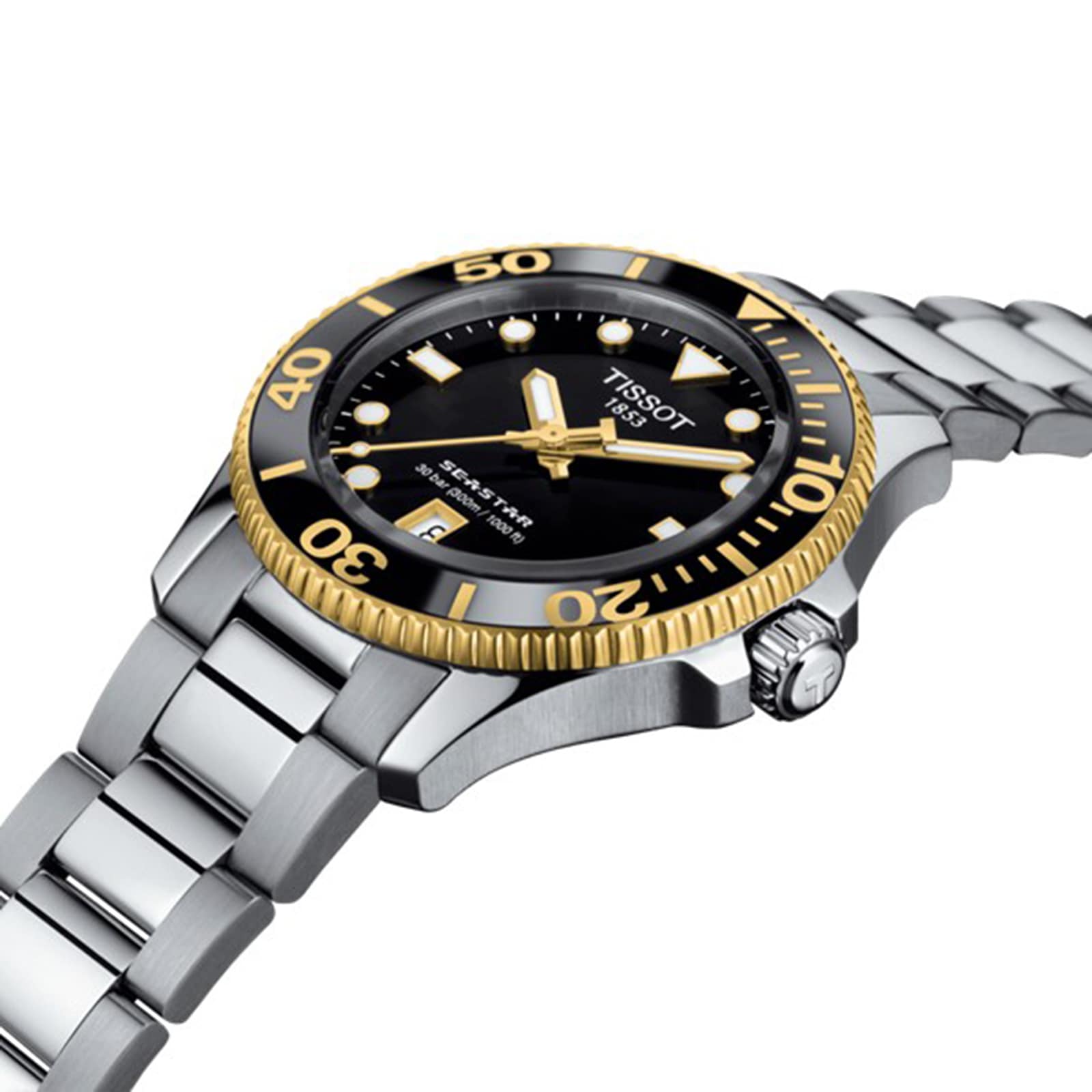 Tissot Men's Black Seastar 1000 Quartz Analog Stainless Steel Bracelet Watch  | Dillard's
