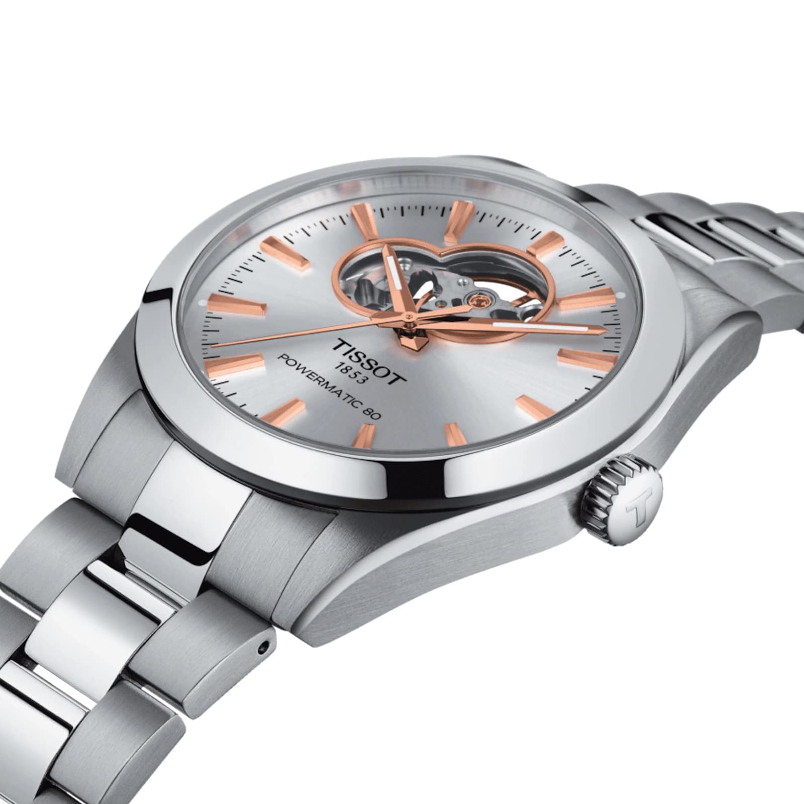 Tissot Gentleman Open Heart 40mm Mens Watch White