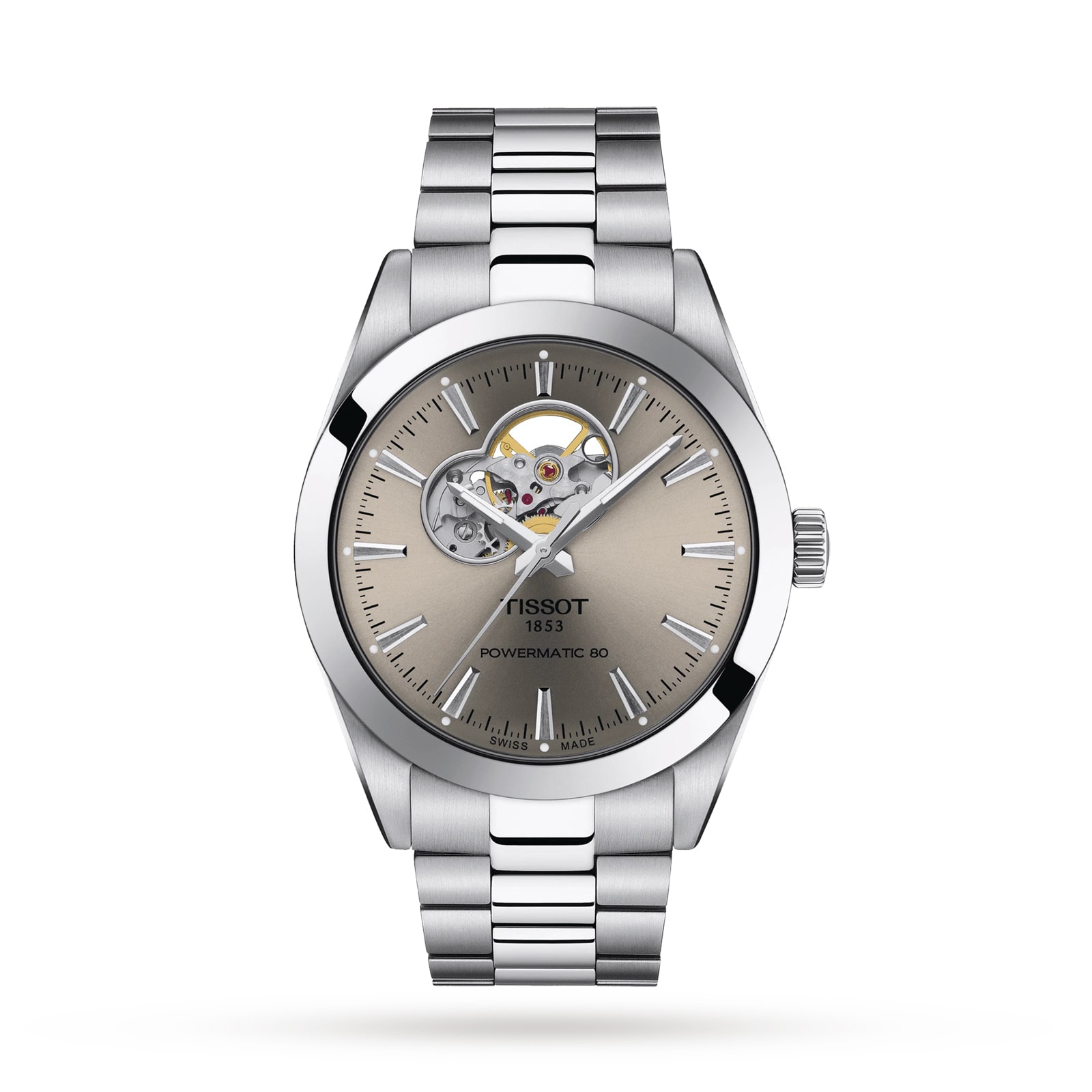 Gentleman Powermatic 80 Open Heart 40mm Mens Watch Grey