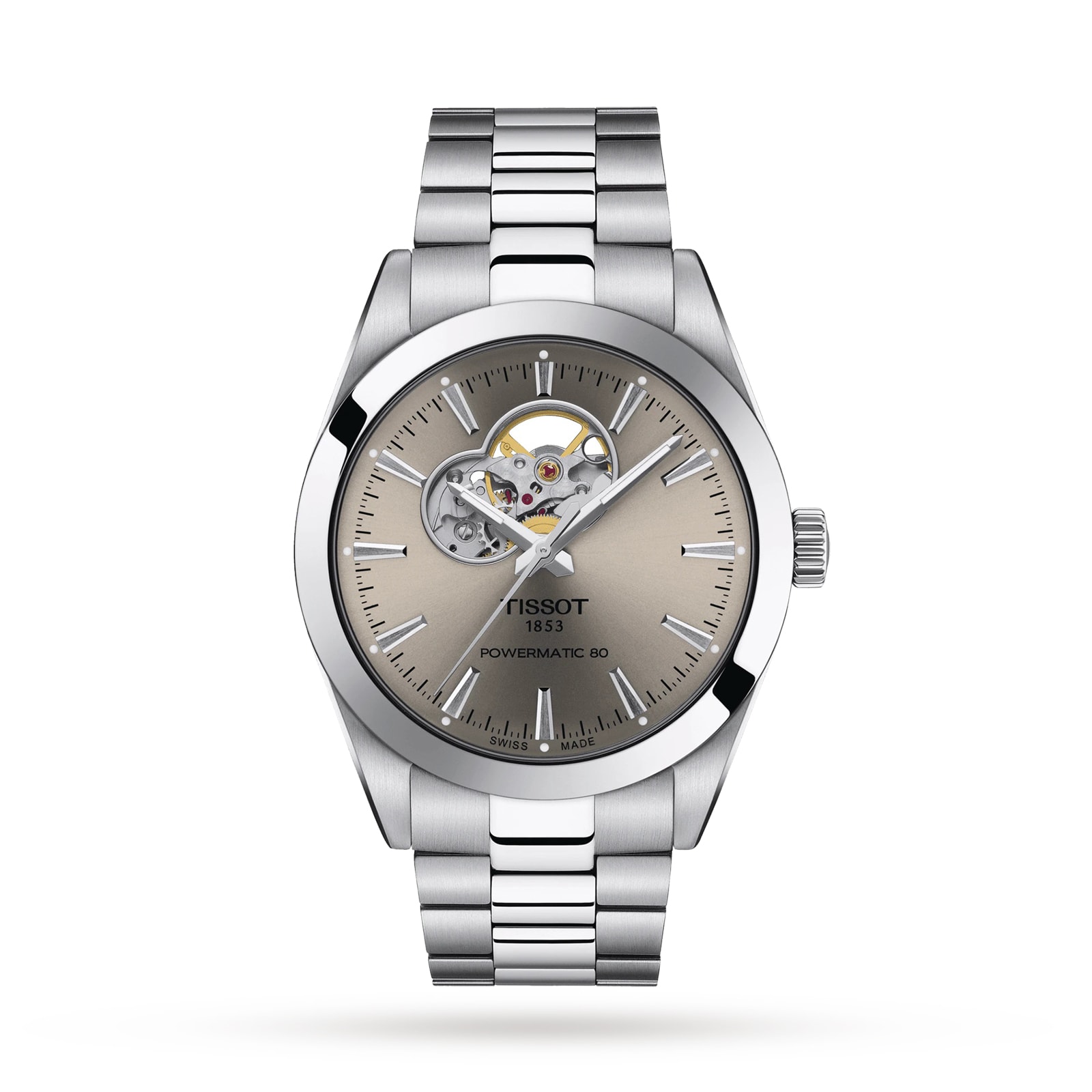 Tissot Gentleman Powermatic 80 Open Heart 40mm Mens Watch Grey Tissot Gentleman Powermatic 80 Open Heart 40mm Mens Watch Grey