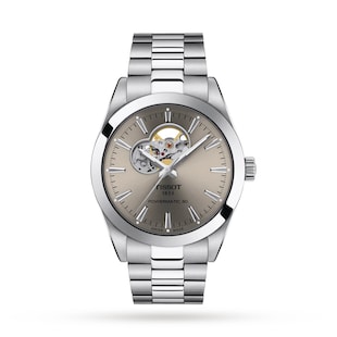 Tissot Gentleman Powermatic 80 Open Heart 40mm Mens Watch Grey