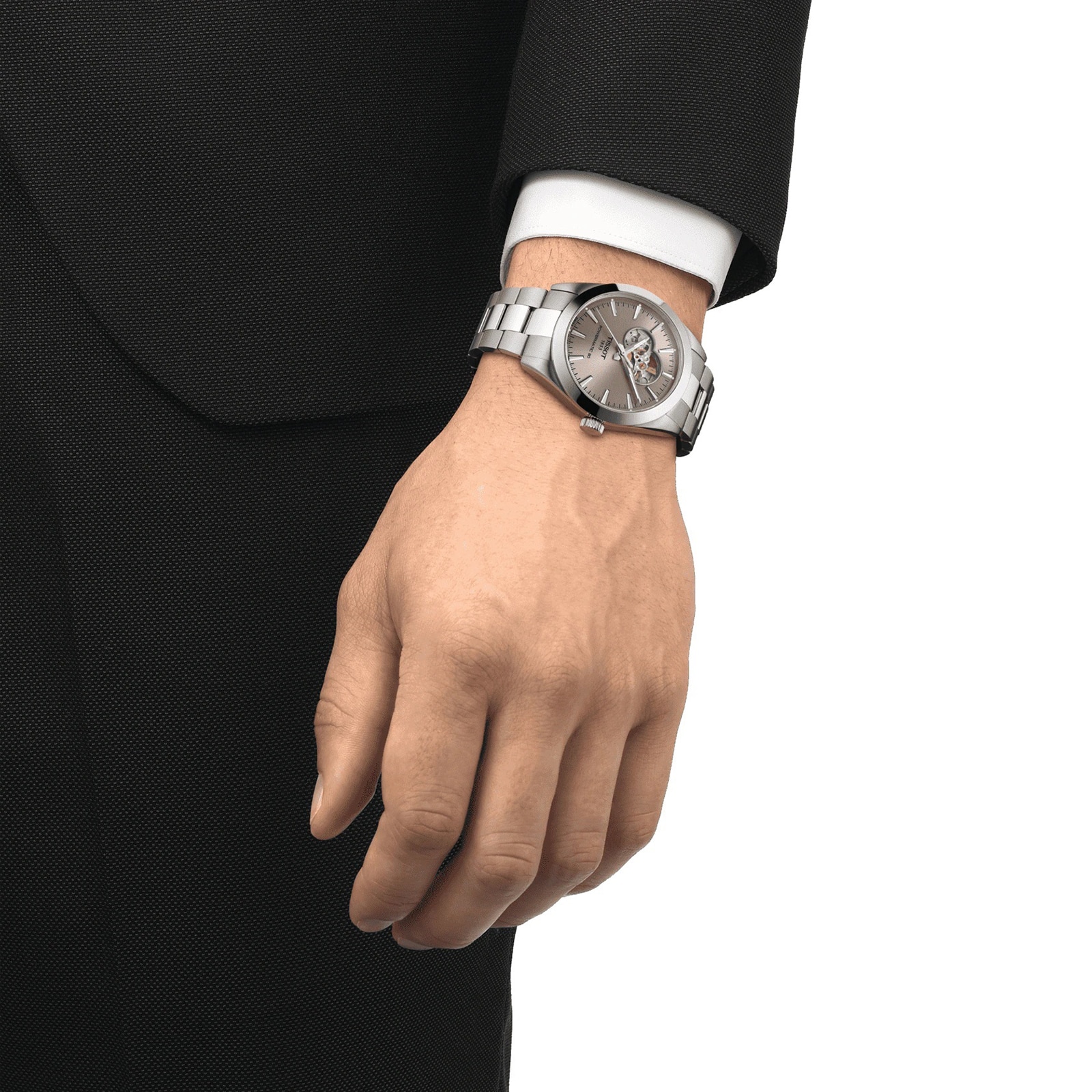 Tissot Gentleman Powermatic 80 Open Heart 40mm Mens Watch Grey Tissot Gentleman Powermatic 80 Open Heart 40mm Mens Watch Grey