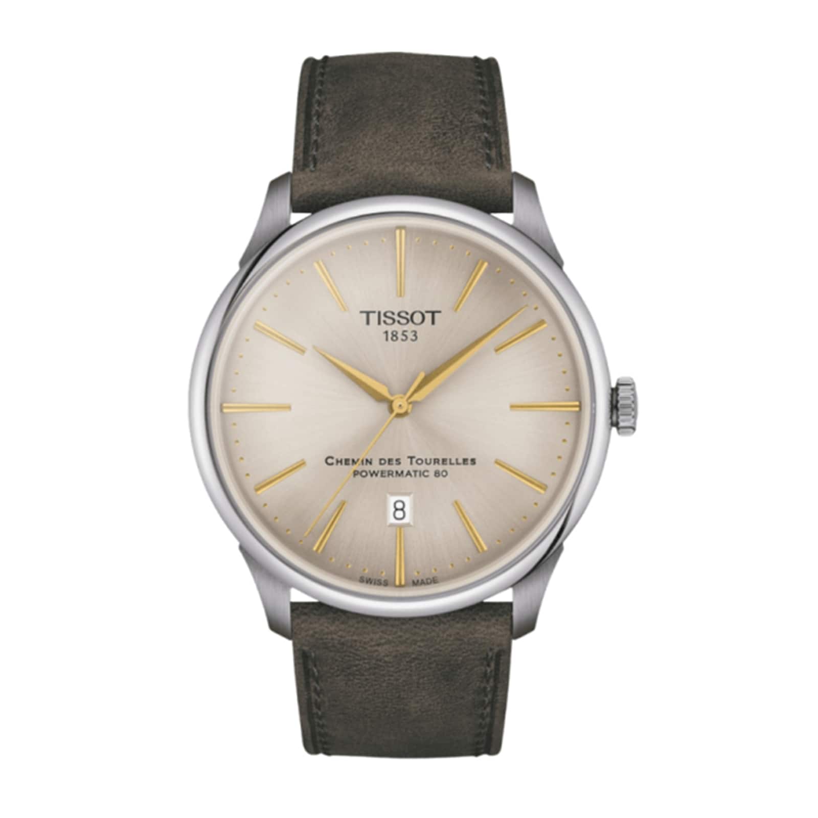 Tissot Chemin Des Tourelles Powermatic 80 42mm Mens Watch - Champagne Tissot Chemin Des Tourelles Powermatic 80 42mm Mens Watch - Champagne