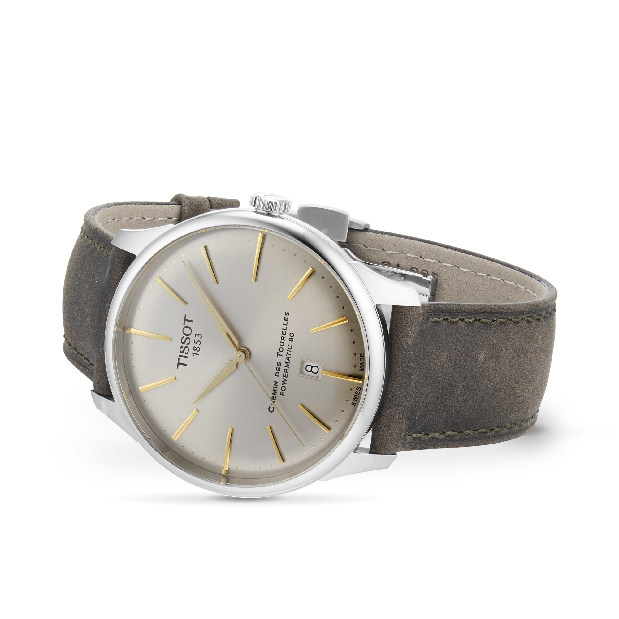Tissot Chemin Des Tourelles Powermatic 80 42mm Mens Watch - Champagne Tissot Chemin Des Tourelles Powermatic 80 42mm Mens Watch - Champagne