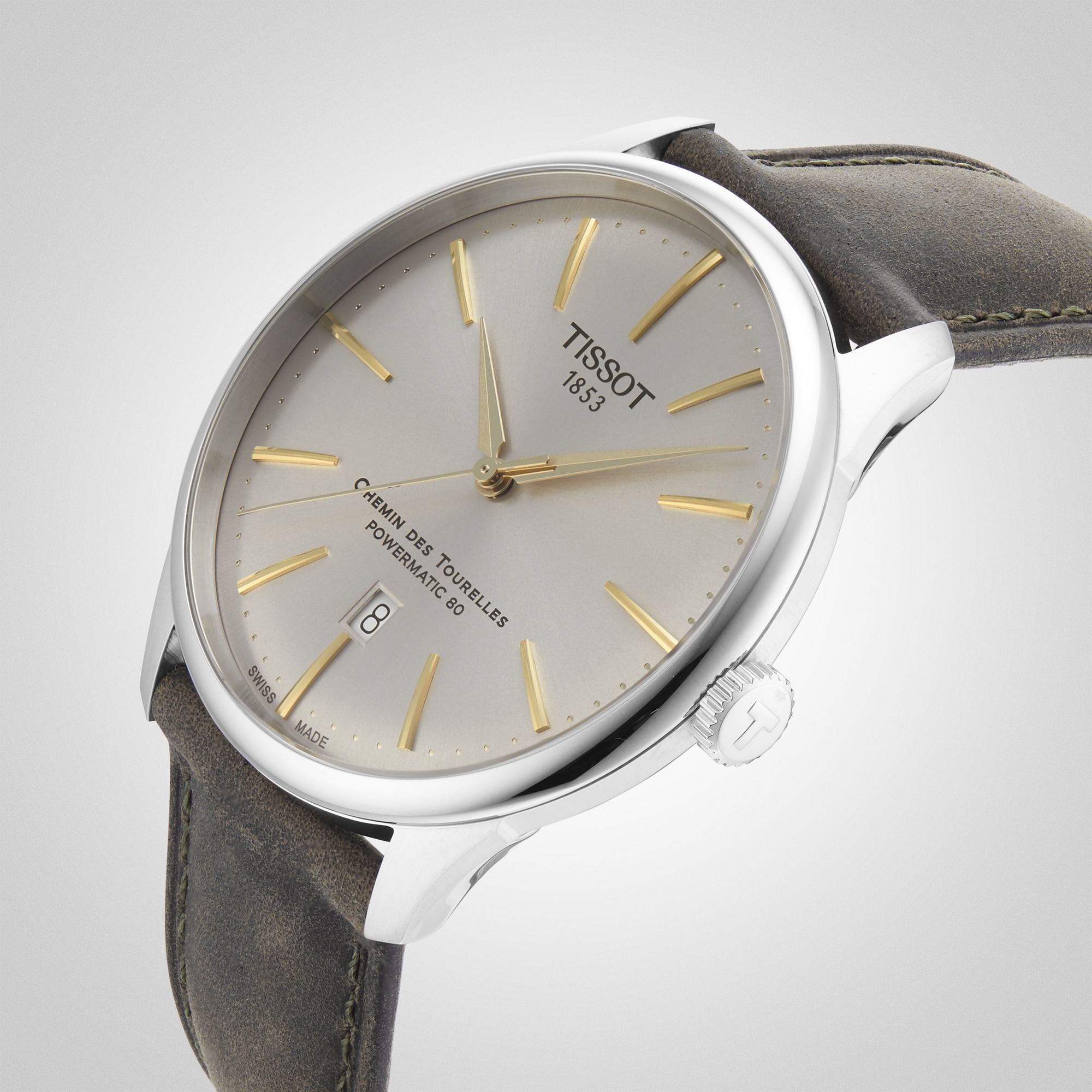 Tissot Chemin Des Tourelles Powermatic 80 42mm Mens Watch - Champagne Tissot Chemin Des Tourelles Powermatic 80 42mm Mens Watch - Champagne