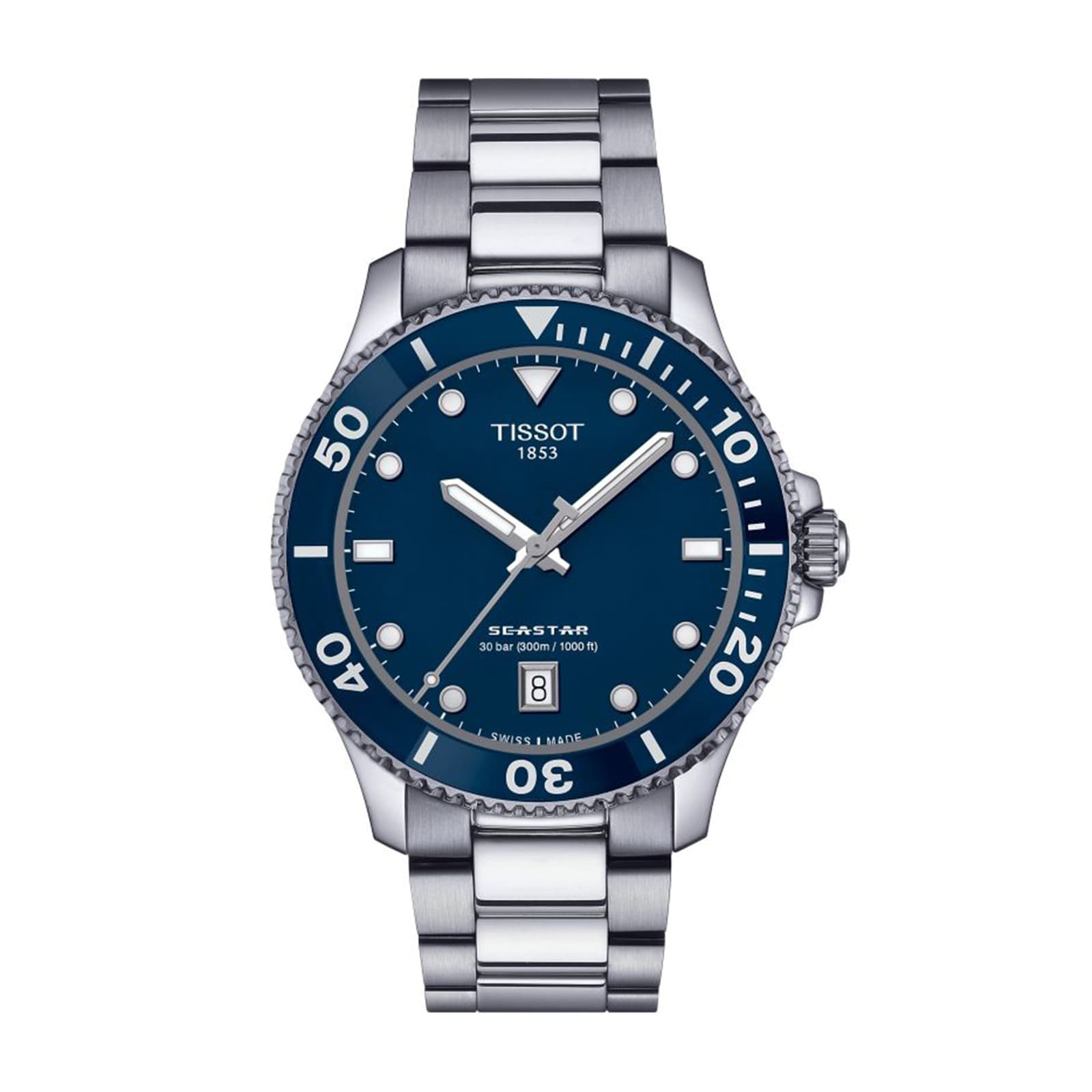 Tissot Seastar 1000 40mm Mens Watch Blue T1204101104100 Mappin