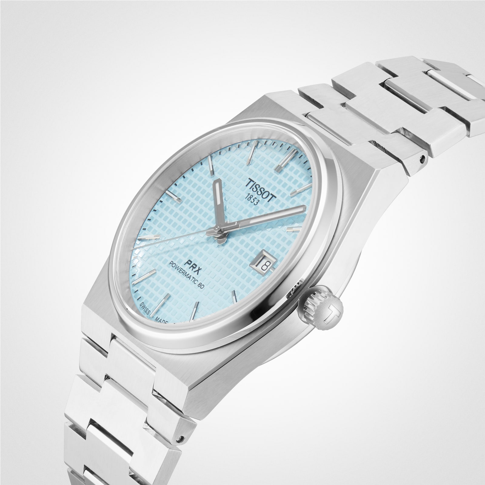 Tissot T-Classic PRX Powermatic 80 40mm Mens Watch Light Blue