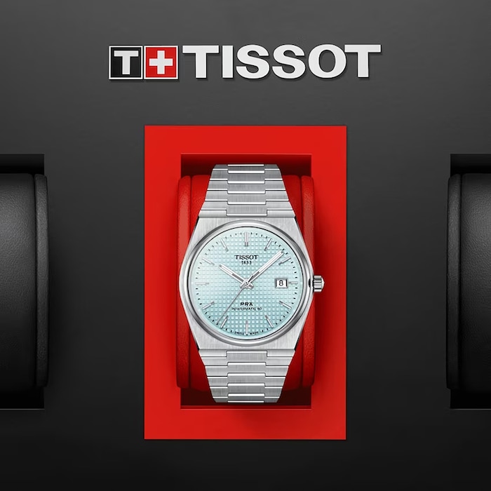 Tissot T-Classic PRX Powermatic 80 40mm Mens Watch Light Blue