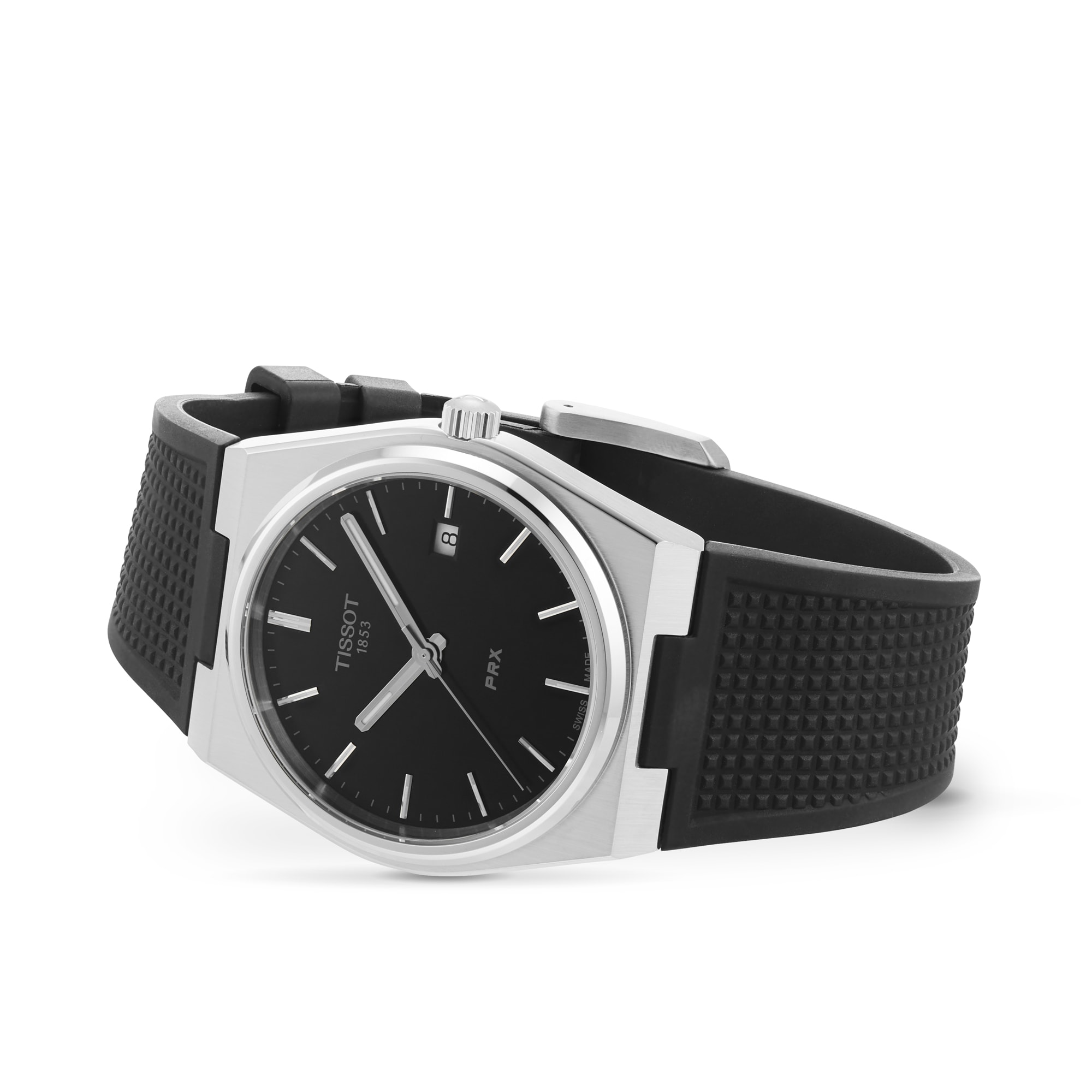 Mens watches black leather on sale band