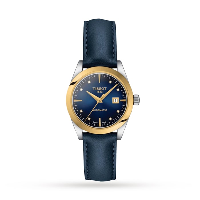 Tissot T-Gold T-My Lady 18K Gold Automatic 29mm Ladies Watch Blue
