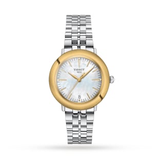 Tissot T-Gold Glendora 18K Gold 33mm Ladies Watch Mother Of Pearl