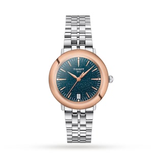 Tissot T-Gold Glendora 18K Gold 33mm Ladies Watch Blue