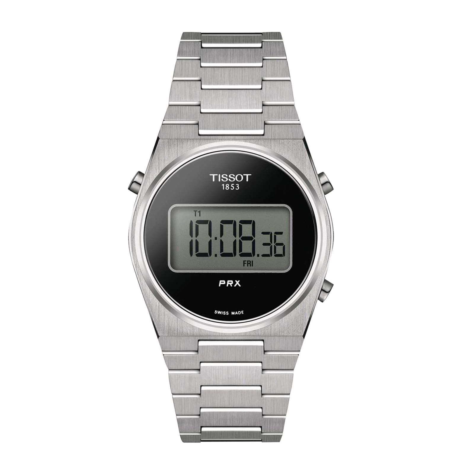 Black stainless sale steel digital watch