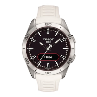Tissot T-Touch Connect Sport 44mm Unisex Watch Black With White Silicone Strap