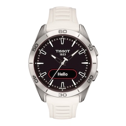 17361776 - T-Touch Connect Sport 44mm Unisex Watch Black With White Silicone Strap