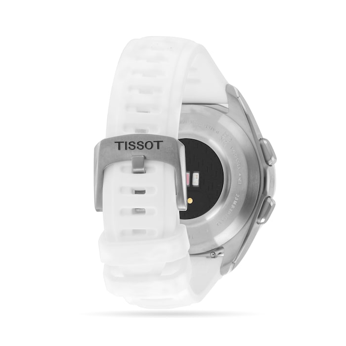 Tissot T-Touch Connect Sport 44mm Unisex Watch Black With White Silicone Strap