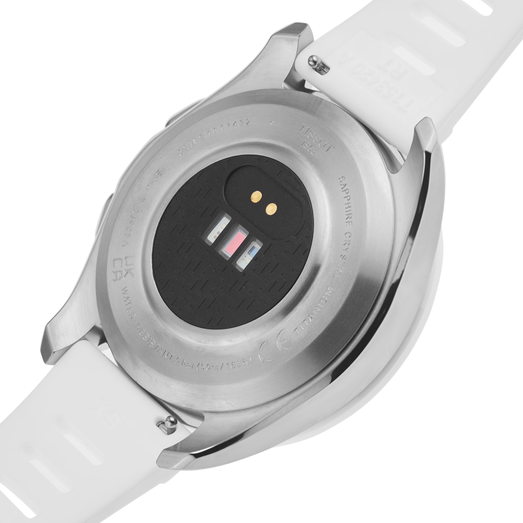 Tissot T-Touch Connect Sport 44mm Unisex Watch Black With White Silicone Strap