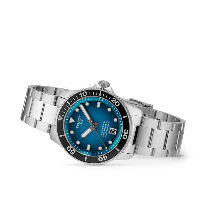 Tissot Seastar 1000 Powermatic 80 40mm Mens Watch Turquoise