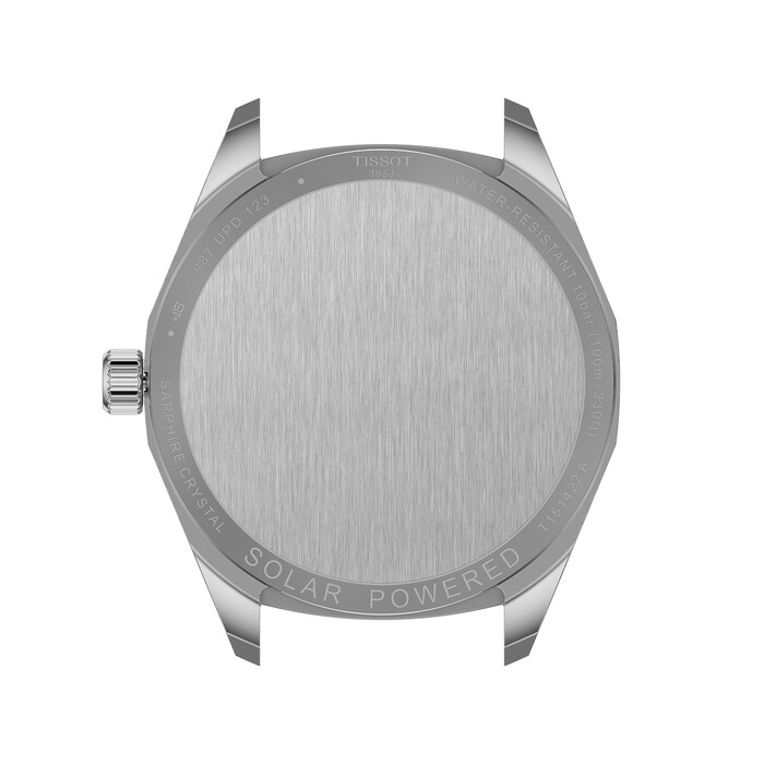 Tissot PRC 100 Solar Quartz 39mm Mens Watch Silver Leather
