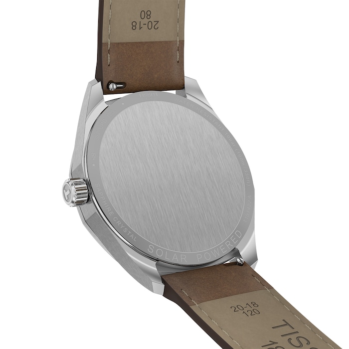 Tissot PRC 100 Solar Quartz 39mm Mens Watch Silver Leather