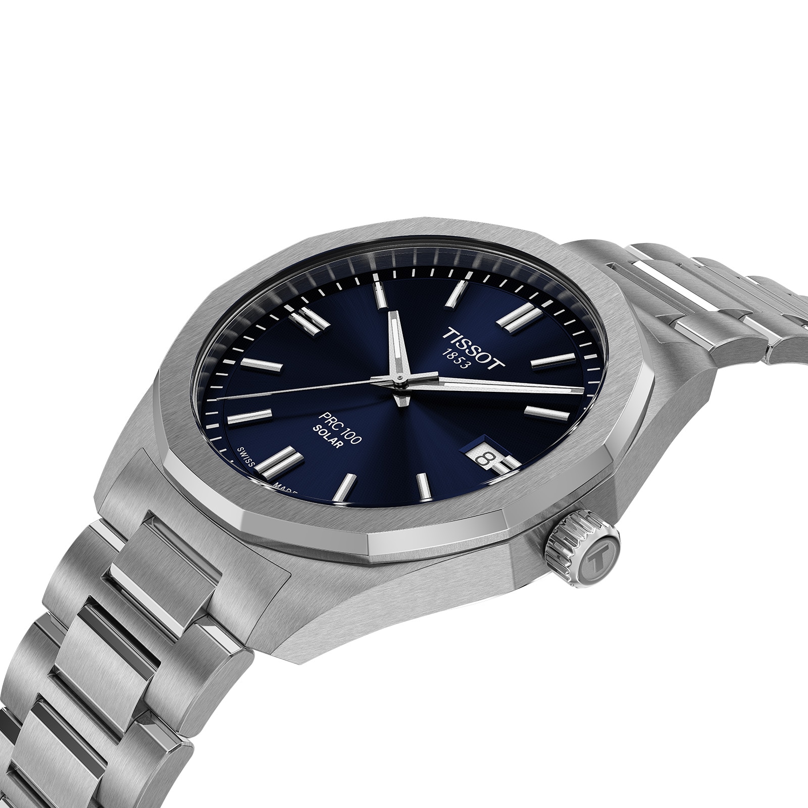 Tissot PRC 100 Solar Quartz 39mm Mens Watch Blue