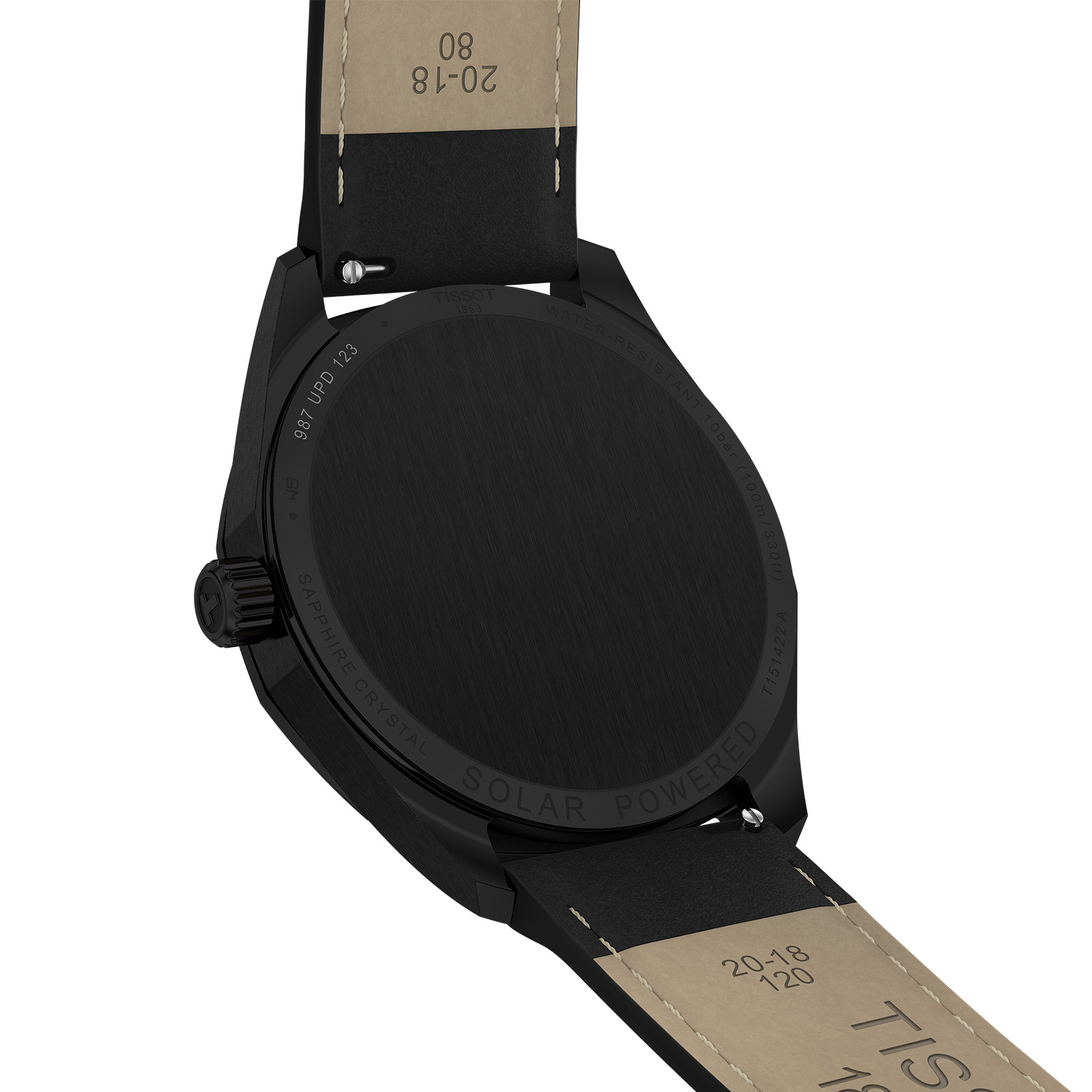 Tissot PRC 100 Solar Quartz 39mm Mens Watch Black Leather