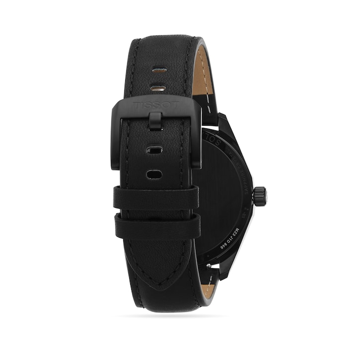 Tissot PRC 100 Solar Quartz 39mm Mens Watch Black Leather