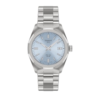 Tissot PRC 100 Solar Quartz 34mm Blue Ladies Watch