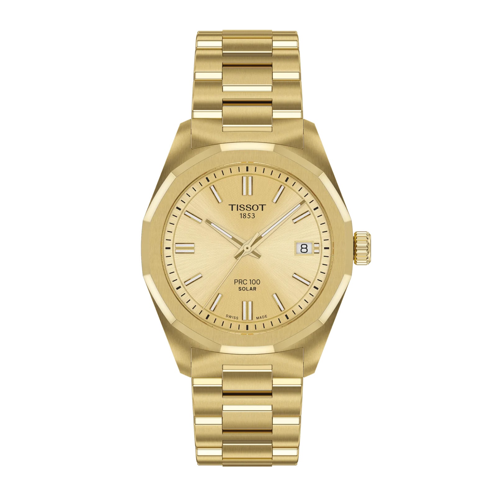 Tissot PRC 100 Solar Quartz 34mm Gold Ladies Watch