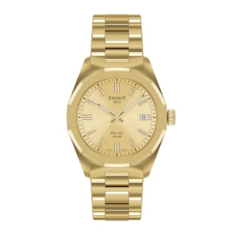 Tissot PRC 100 Solar Quartz 34mm Gold Ladies Watch
