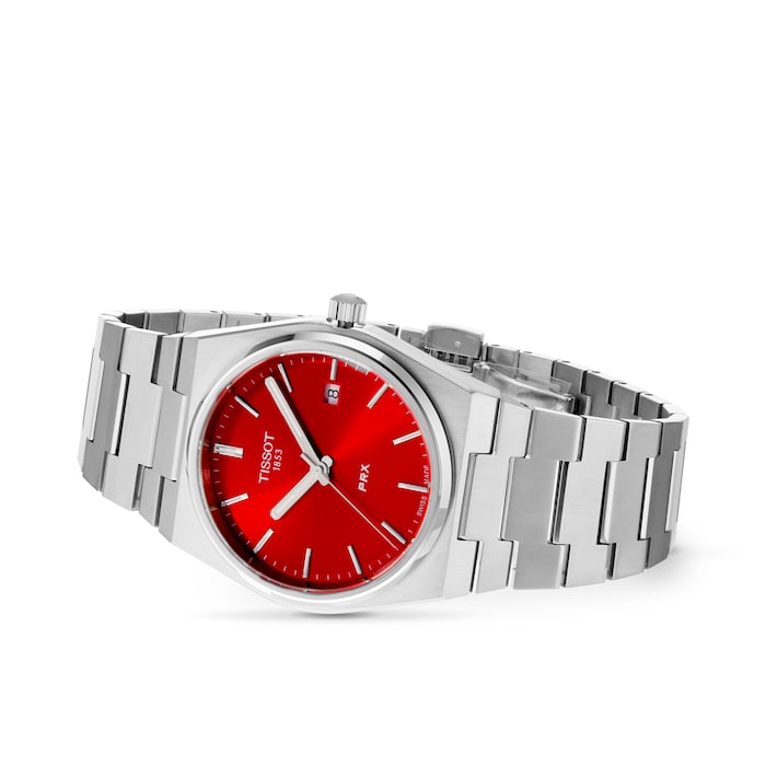 Tissot PRX Quartz 40mm Mens Watch Red