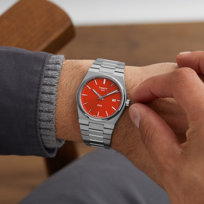 Tissot PRX Quartz 40mm Mens Watch Red