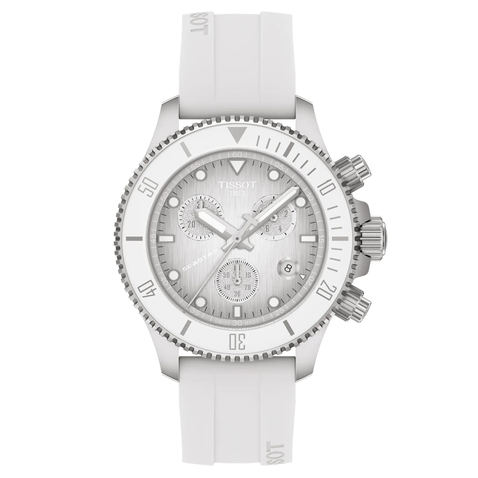 Tissot Seastar 1000 38mm Ladies Watch White - Grey T1202171701100